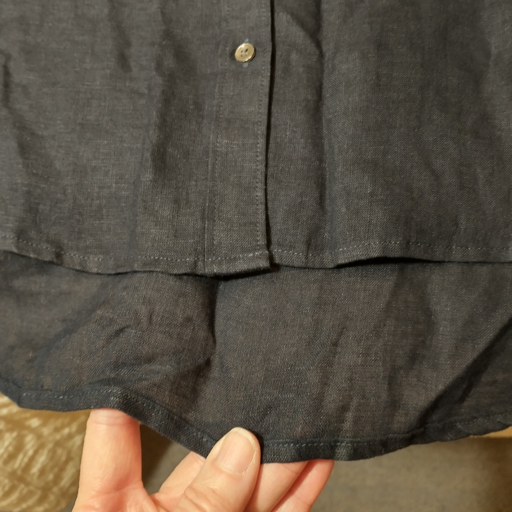 James Perse Navy Button-Up 100% Linen‎ Shirt Dress, Size 1, Tunic Length, Size S - Picture 7 of 13